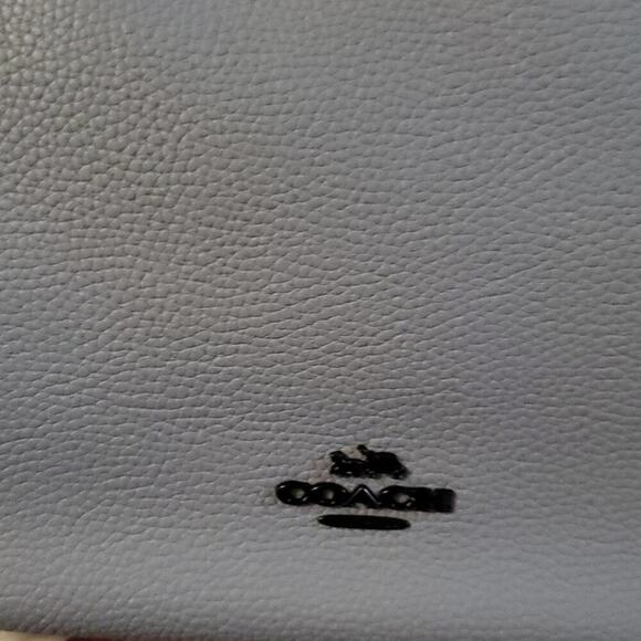 Coach PEBBLE LEATHER LANE SATCHEL Mist light lavender blue new!!‎ - Picture 10 of 10